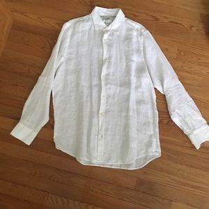 NWOT Banana republic organic linen white shirt men